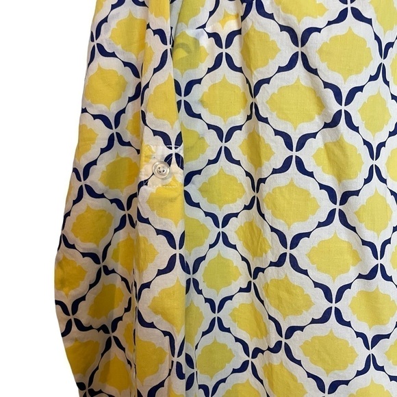 Talbots Yellow and Blue Buttondown Shirt Sz. M - Picture 3 of 10